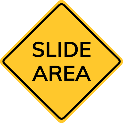 Slide Area Text on Yellow Diamond Traffic Sign Template